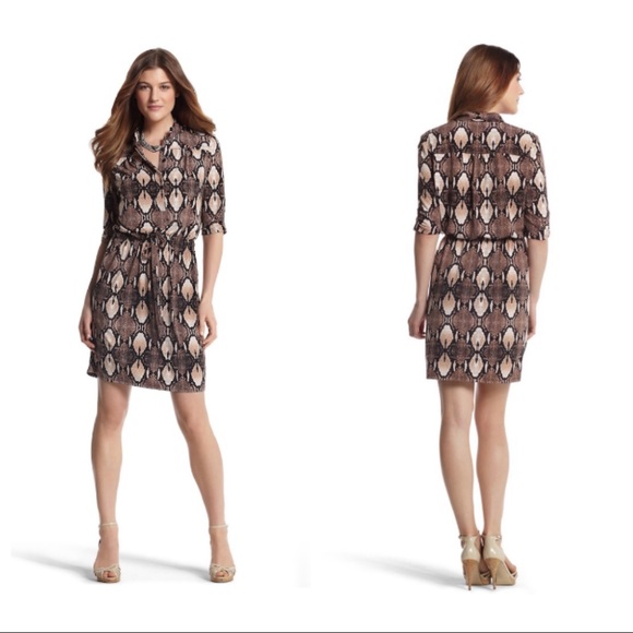 White House Black Market Dresses & Skirts - WHBM Snake Print Shirtdress